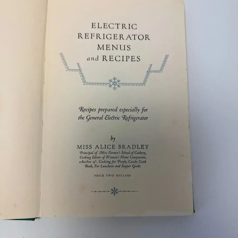 GE Refrigerator CookBook‎ 1927 Recipes and Menus General Electric